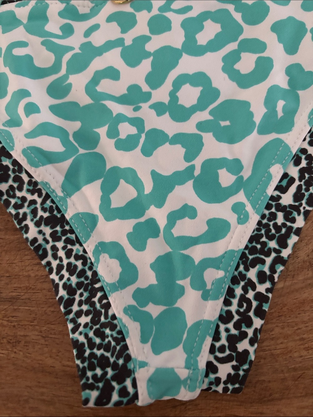 OndadeMar Teal and Black Leopard Halter Bikini - Picture 13 of 16